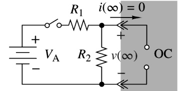 The switch in the circuit has been closed for a long time, and it is opened at time t=0. Find v(t) for t ≥ 0.