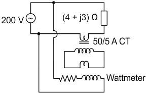 wattmeter the voltage across the pressure coil is 200 ∠0° V and load impedance