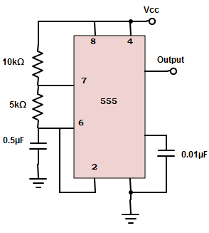 Find the charging and discharging time of the 0.5 µF capacitors