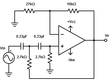 Consider the following circuit and calculate the low cut-off frequency value?
