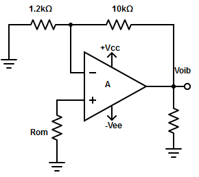Calculate ROM, if the value of IB1 = IB2 in the given circuit.