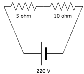 Calculate the energy in the 5-ohm resistor in 20 seconds.
