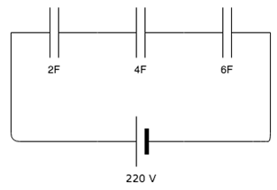 What is the voltage across the 2F capacitor?