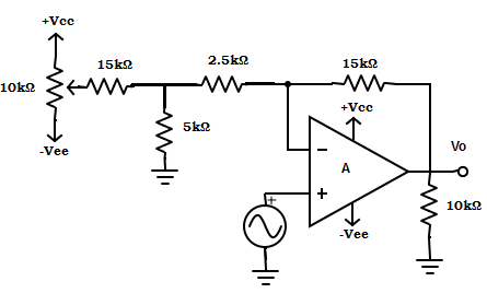 Determine the voltage gain for the circuit.