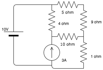 Calculate the mesh currents of the given circuit
