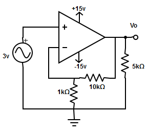 Determine the closed-loop voltage gain from the given circuit.