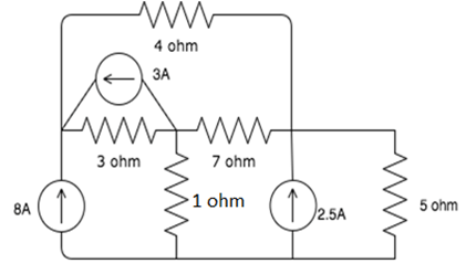 Calculate the node voltages of the given circuit.