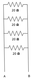 The total resistance between A and B are?