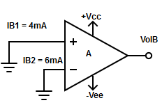Find the input bias current for the circuit given below