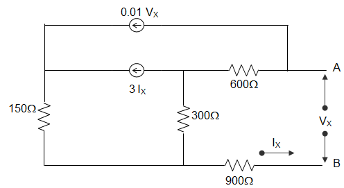 In the following circuit, the value of Norton’s resistance between terminals a and b are ___________