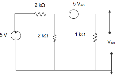 For the circuit given below, Norton’s resistance across the terminals A and B is