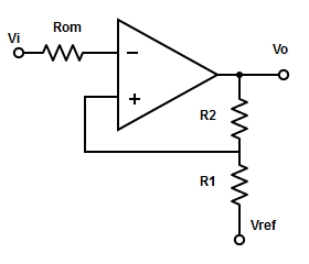 Calculate the hysteresis voltage for the schmitt trigger from the given specification: