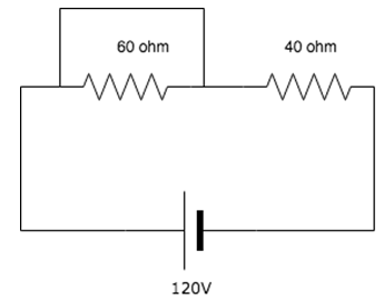 Voltage across the 60ohm resistor is